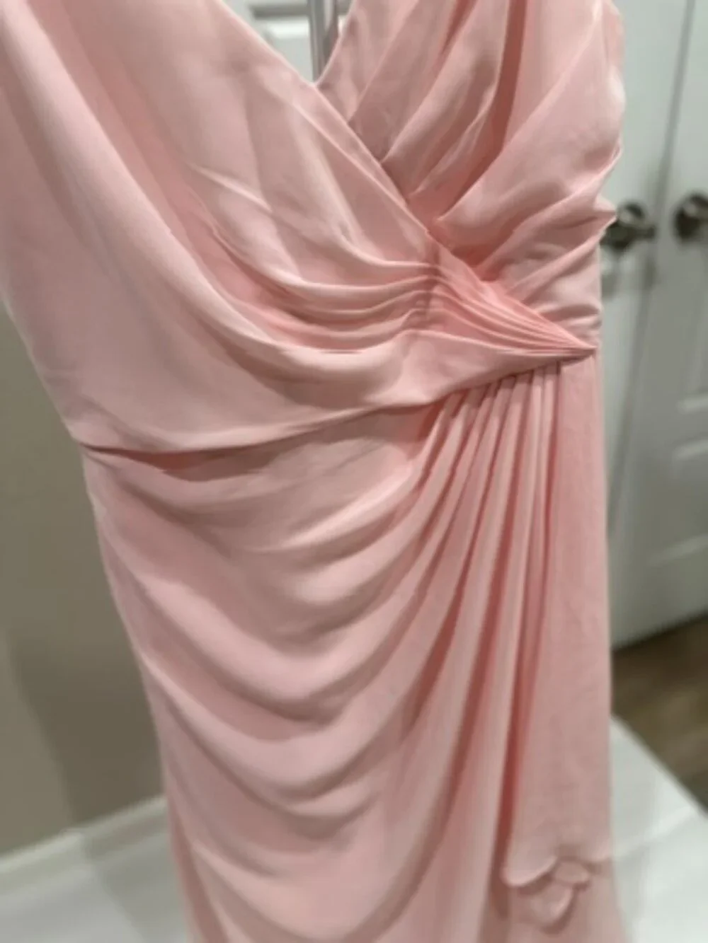 JJ’s House Blush Pink Chiffon Formal Maxi Dress M-L - Picture 6 of 8